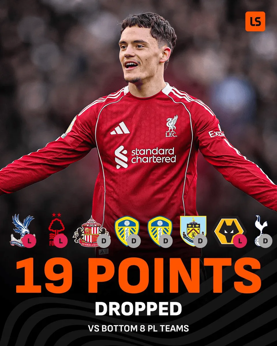 世界杯手机高清观看入口-扶贫！利物浦本赛季面对目前积分倒数前八球队累计丢达19分